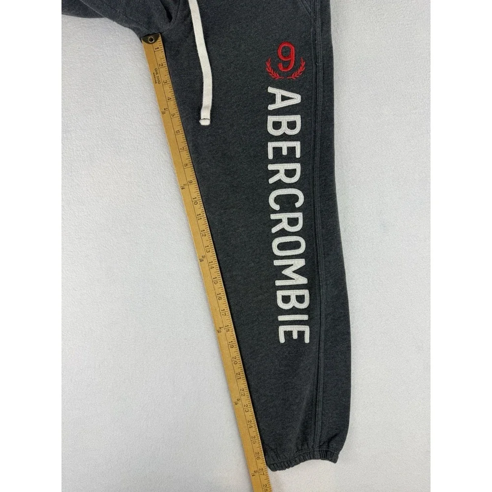 VTG Y2K Abercrombie & Fitch Gray Spellout 9 Sweatpants Joggers Sz Small New York